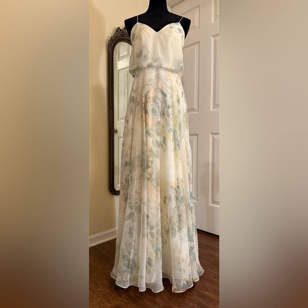 Jenny Yoo Floral Spaghetti Strap Dress - Picture 2 of 12